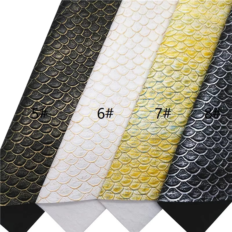 Pre-Order -  Embossed Scale Vinyl / Faux Leather -30x130cm - Choose Your Colour