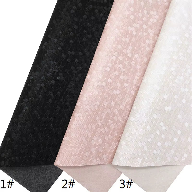 Pre-Order -  Embossed  Honeycomb Pattern Vinyl / Faux Leather -30x130cm - Choose Your Colour