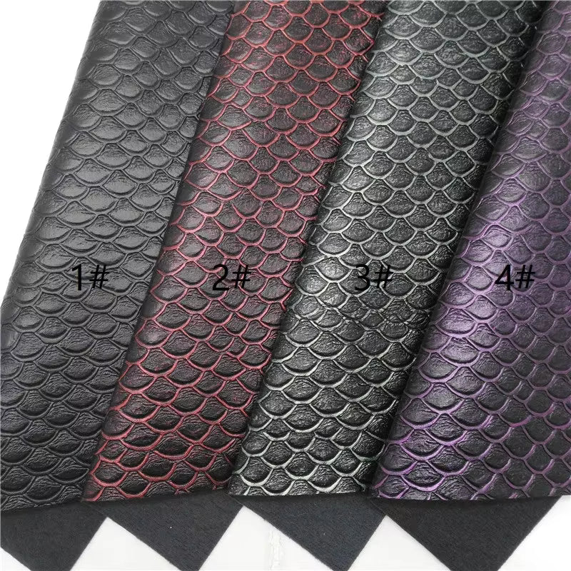 Pre-Order -  Embossed Scale Vinyl / Faux Leather -30x130cm - Choose Your Colour