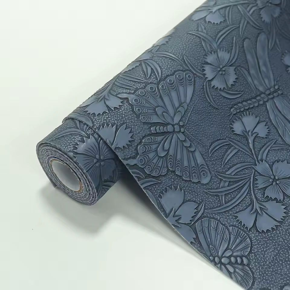 Pre-Order - Embossed Butterfly & Dragonfly Vinyl - 30 x 130 cm -  Choose Your Colour