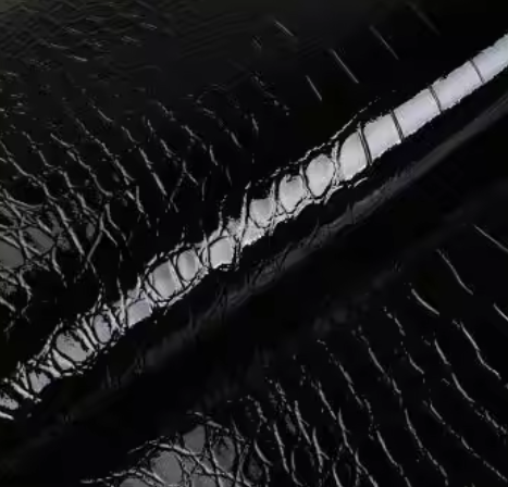 Crocodile Embossed Faux Leather - 50cm x 130 cm -black