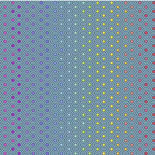true colors -  Peacock - Hexy Rainbow - Tula Pink | 45cm x 110 cm