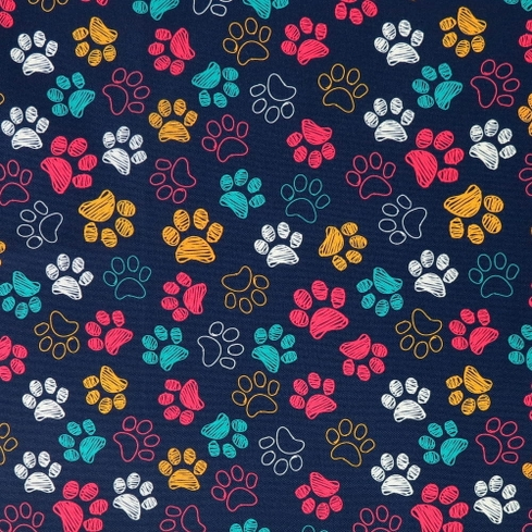 Waterproof Canvas  - Playful Paw Prints - 50cm x 157 cm