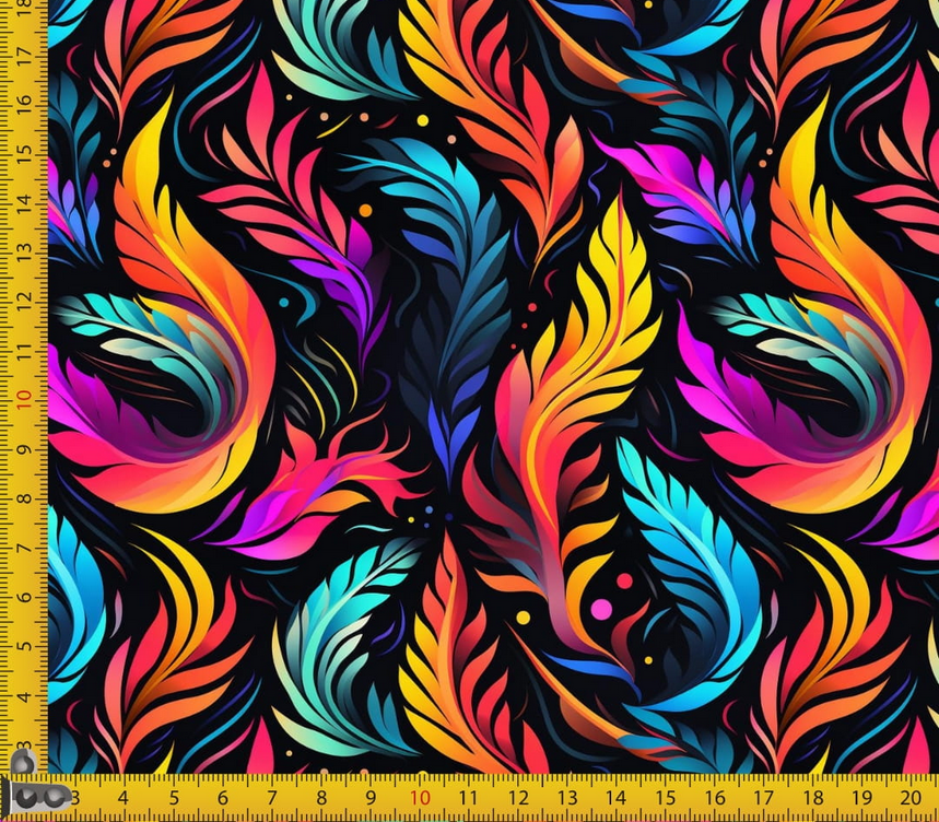 Waterproof Canvas  - Colourful leaves- 50cm x 157 cm