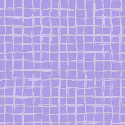Printed Faux Leather - Lilac Grid -PFLLG - 50cm x 140cm
