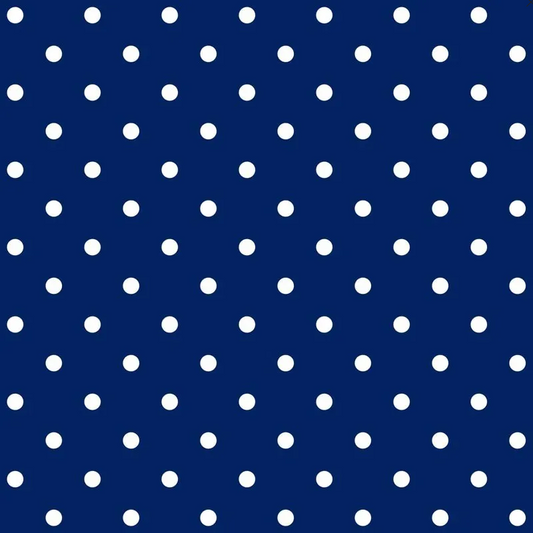 Printed Faux Leather - 3mm Blue Polka Dots - PFLBPD - 50cm x 140cm