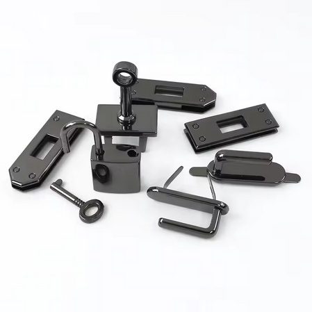 45mm Designer Style Bag Lock Set - Gunmetal