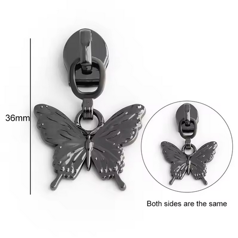 Swallow Tail Butterfly - Gunmetal - #5 Nylon Tape Zipper Pull