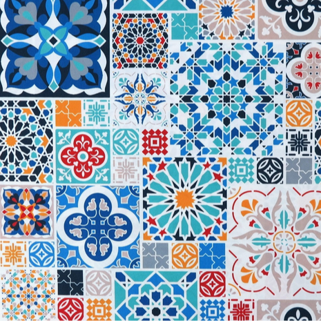Pre-Order Waterproof Canvas  - Mosaic Tiles 4 - 50cm x 157 cm