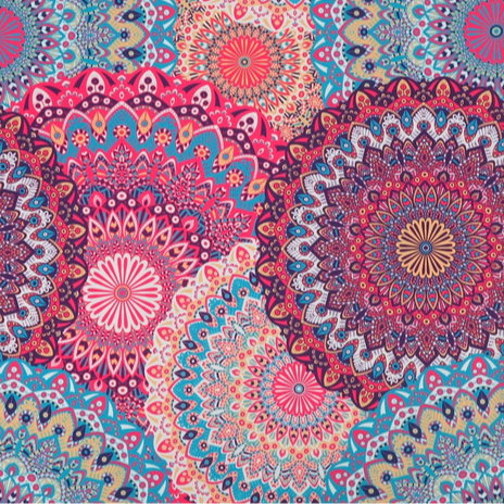 Waterproof Canvas  - Bright Mandala - 50cm x 157 cm