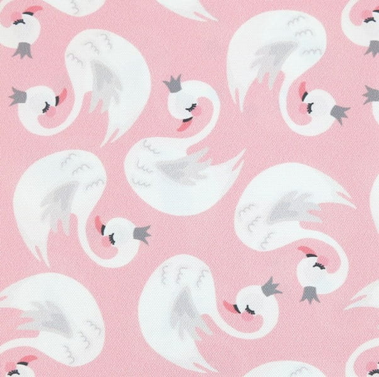 Pre-Order Waterproof Canvas  - Pink Swans  - 50cm x 157 cm
