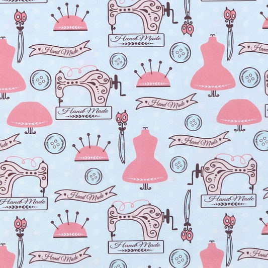 Waterproof Canvas  - Vintage Sewing - 50cm x 157 cm