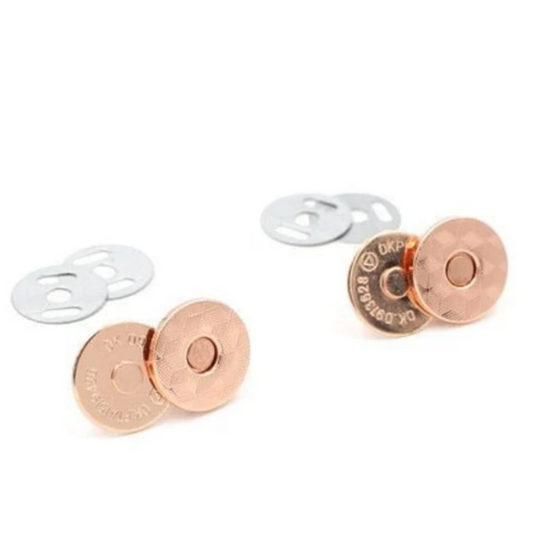 Rose Gold -  18mm - Decorative Slim Magnetic Snaps - Pack of 2