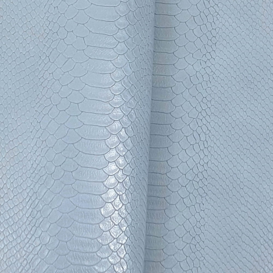 Havy Duty Snake Skin Faux Leather -  Light Blue-Grey  - 50cm x 140 cm