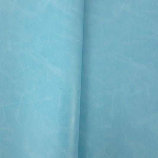 Havy Duty - Vintage Effect Faux Leather -  Icy Blue - 50cm x 140 cm