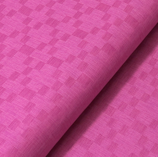 Waterproof Jacquard-like Fabric - Pink Geometric -50cm x 150 cm