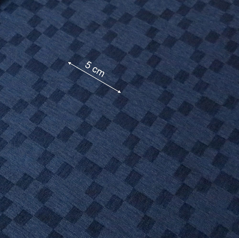 Waterproof Jacquard-like Fabric - Navy Geometric - 50cm x 150 cm