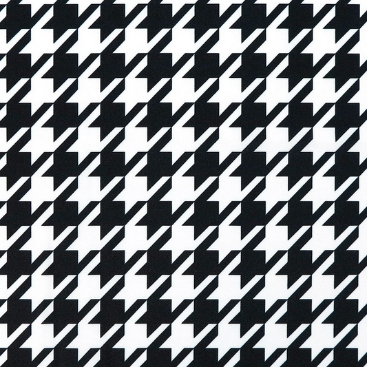 Waterproof Canvas  - B&W Houndstooth -Large Print - 50cm x 157 cm