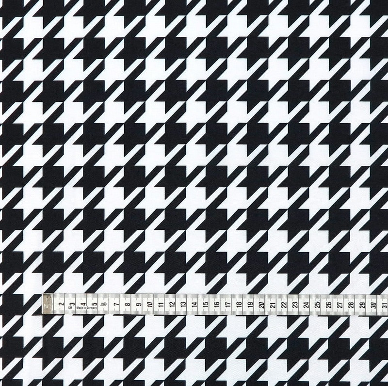 Waterproof Canvas  - B&W Houndstooth -Large Print - 50cm x 157 cm