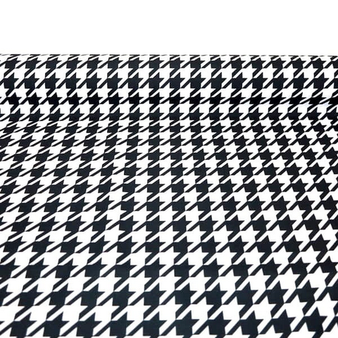 Waterproof Canvas  - B&W Houndstooth -Large Print - 50cm x 157 cm