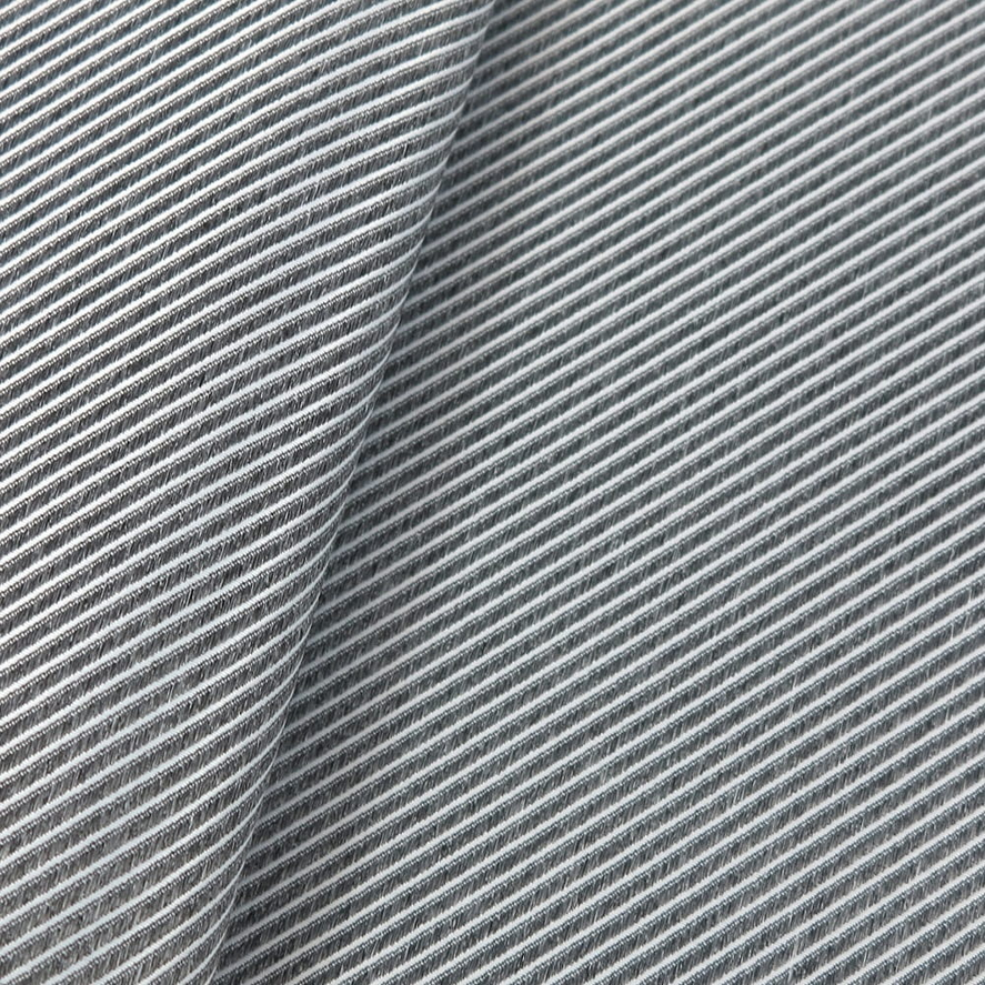 Close-up of gray and white striped fabric texture