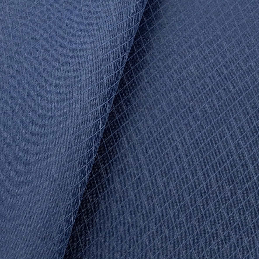 Waterproof Jacquard-like Fabric - Dark Blue Diamonds - 50cm x 150cm