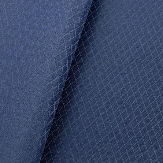 Waterproof Jacquard-like Fabric - Dark Blue Diamonds - 50cm x 150cm