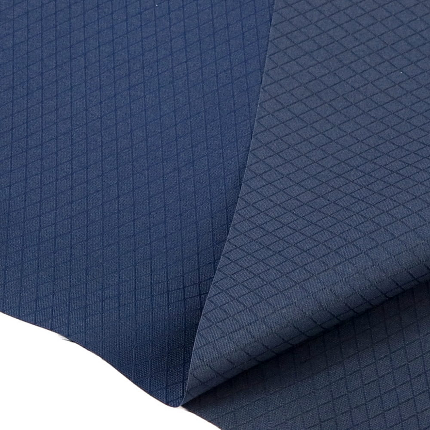 Waterproof Jacquard-like Fabric - Dark Blue Diamonds - 50cm x 150cm