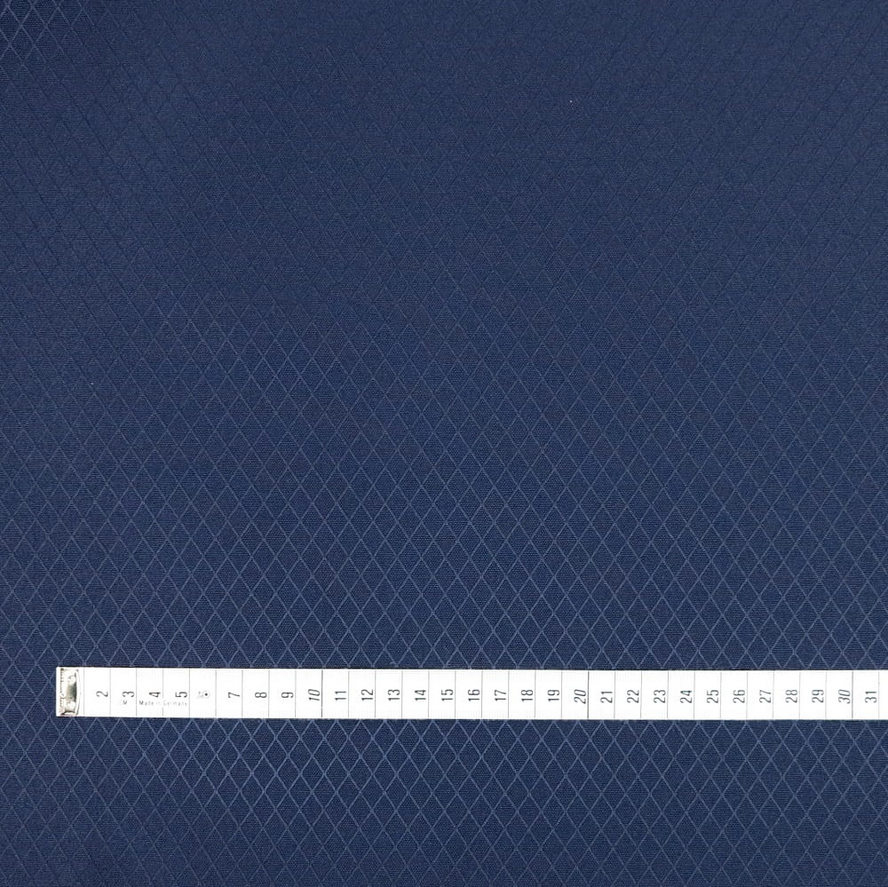 Waterproof Jacquard-like Fabric - Dark Blue Diamonds - 50cm x 150cm