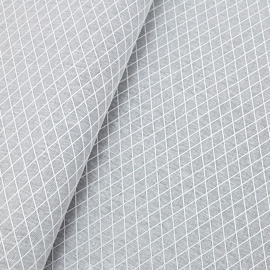 Waterproof Jacquard-like Fabric - Grey Diamonds - 50cm x 150cm