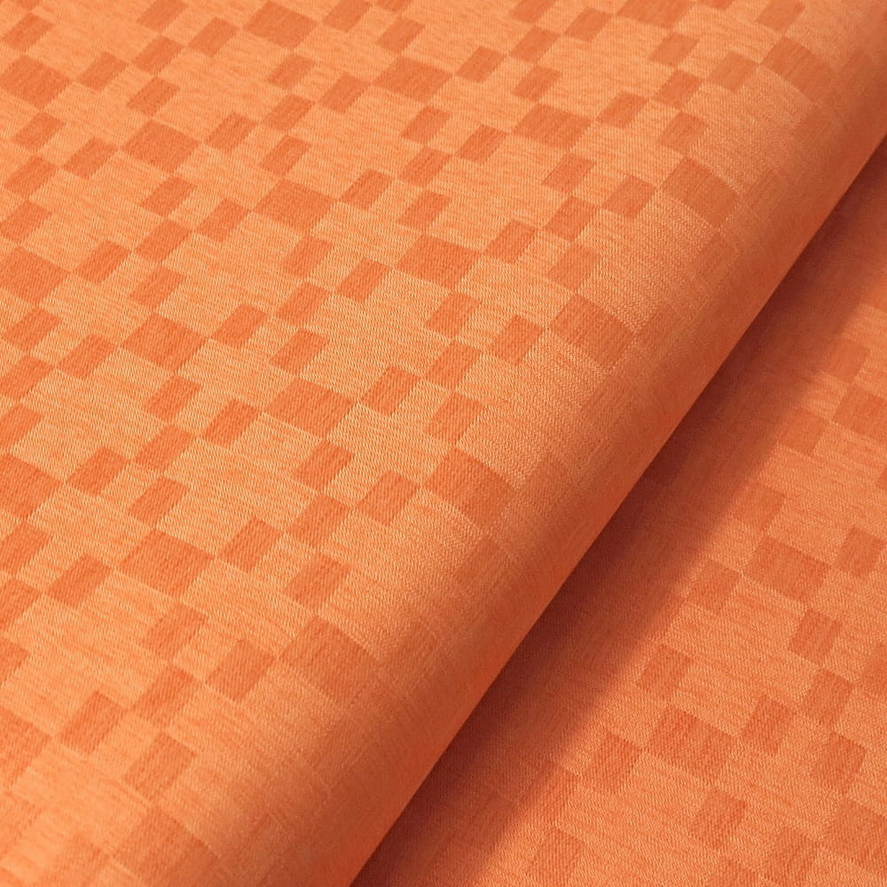 Waterproof Jacquard-like Fabric -Orange Geometric -50cm x 150 cm