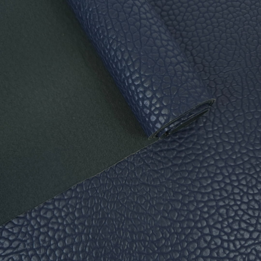 Heavy Duty - Navy Pea Grain Faux Leather -  Midnight Blue - 50cm x 140 cm