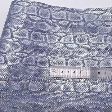 Metallic Snake Vinyl / Faux Leather - Blue - 30x130cm