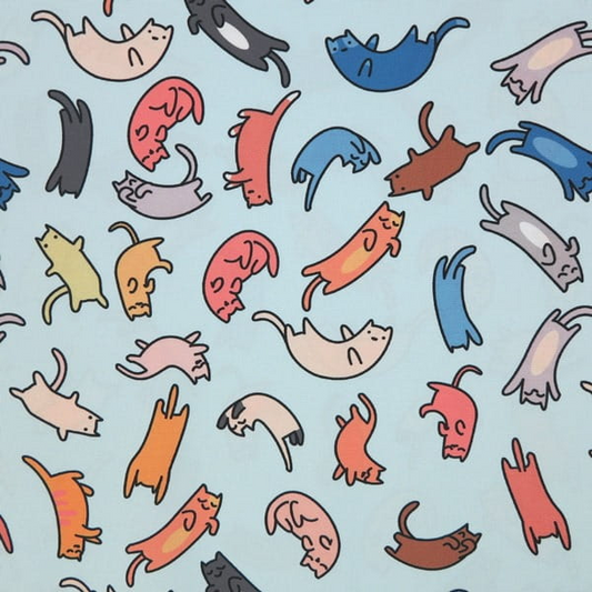 Pre-Order Waterproof Canvas  - Playful Cats  - 50cm x 157 cm