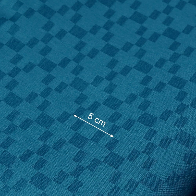Waterproof Jacquard-like Fabric - Blue Geometric - 50cm x 150 cm