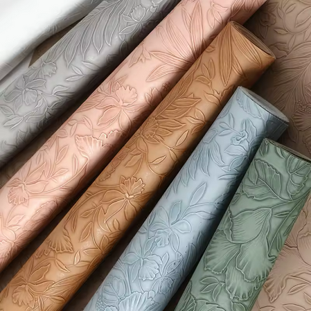 Pre-Order Floral Embossed Faux Leather 40 cm x 130 cm
