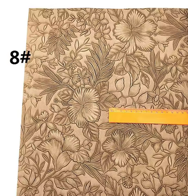 Pre-Order Floral Embossed Faux Leather 40 cm x 130 cm