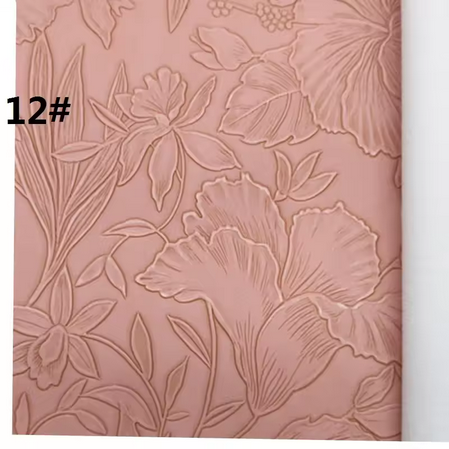 Pre-Order Floral Embossed Faux Leather 40 cm x 130 cm