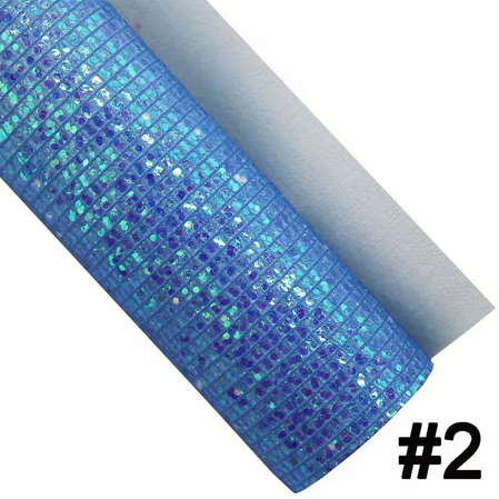 Pre-Order Chunky Grid Glitter Faux Leather 30 cm x 130 cm