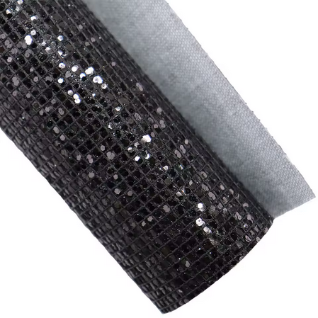 Pre-Order Chunky Grid Glitter Faux Leather 30 cm x 130 cm