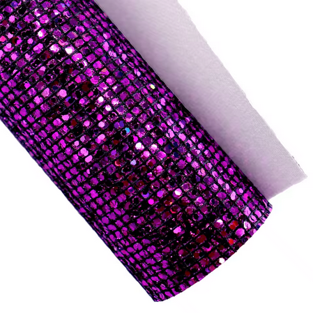 Pre-Order Chunky Grid Glitter Faux Leather 30 cm x 130 cm