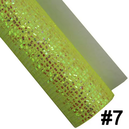 Pre-Order Chunky Grid Glitter Faux Leather 30 cm x 130 cm