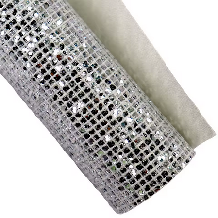 Pre-Order Chunky Grid Glitter Faux Leather 30 cm x 130 cm