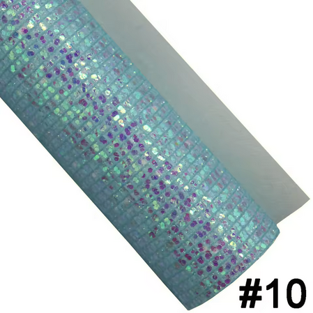 Pre-Order Chunky Grid Glitter Faux Leather 30 cm x 130 cm