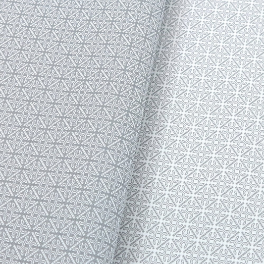 Waterproof Jacquard-like Fabric -Grey Symbols - 50cm x 150 cm