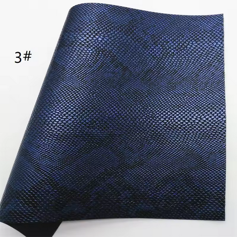 Embossed Snakeskin Vinyl / Faux Leather -30x130cm - Dark Blue