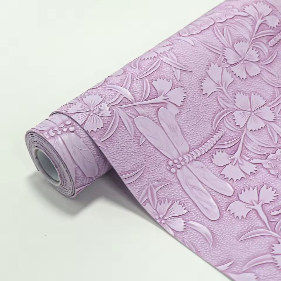 Pre-Order - Embossed Butterfly & Dragonfly Vinyl - 30 x 130 cm -  Choose Your Colour
