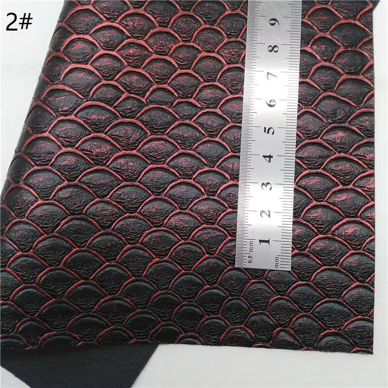 Pre-Order -  Embossed Scale Vinyl / Faux Leather -30x130cm - Choose Your Colour