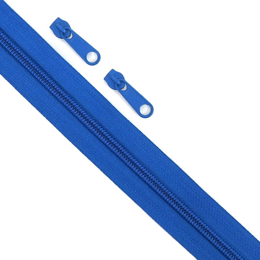 Cornflower Blue #5 Nylon Zipper Tape 1m + 2 pulls