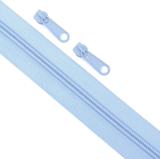 Periwinkle Blue #5 Nylon Zipper Tape 1m + 2 pulls